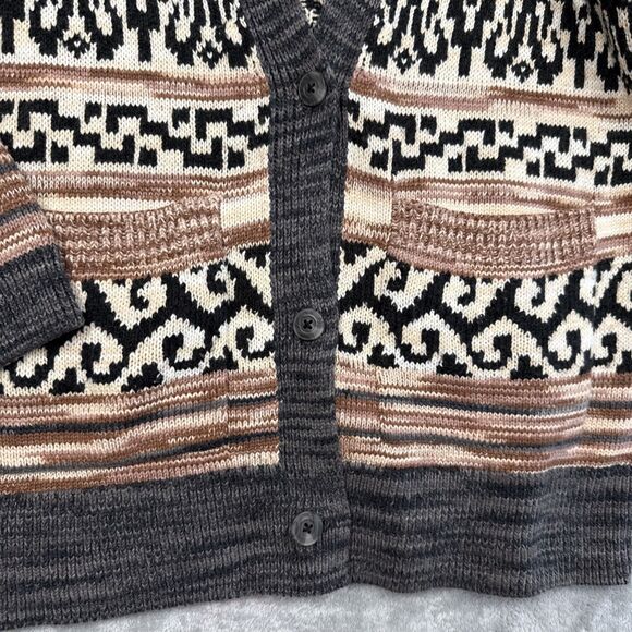Lucky Brand Women’s M Multicolor Striped Cardigan Sweater 3 Button Knit - Picture 5 of 8